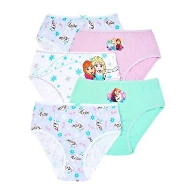 Image of Disney Frozen Girls Knickers, Multipack Briefs For Girls, Ages 3 to 9 Years Old (7 8 Years) Multicoloured