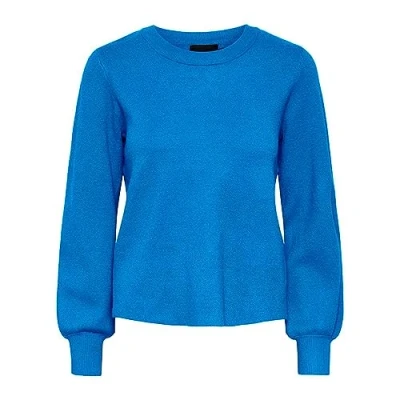 Image of PIECES Women&#039;s Pcjenna LS O Neck Knit Noos Bc Sweater, French Blue, XS