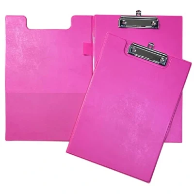 Image of Janrax A4 Pink PVC Foldover Clipboard