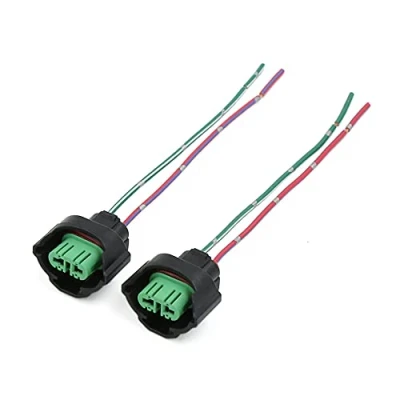 Image of sourcingmap 2 Pcs H11 Headlight Bulb Female Wire Harness Connector Wiring Socket