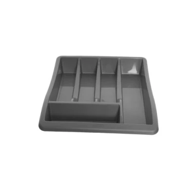 Image of Durable Whitefurze Silver Plastic Cutlery Tray (Branded Item)
