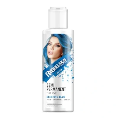 Image of Rebellious Colours Vegan Semi Permanent Hair Dye Colour 100ml (Electric Blue)