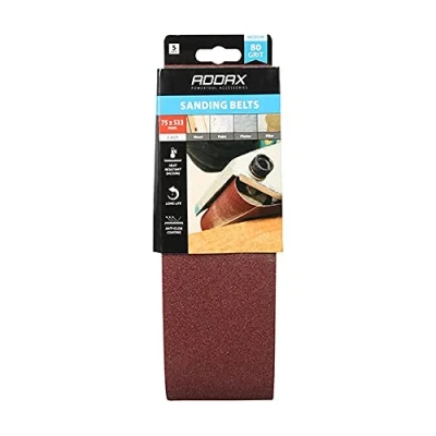 Image of 3x TIMCO Sanding Belts 80 Grit Red 231841 Pack of 5