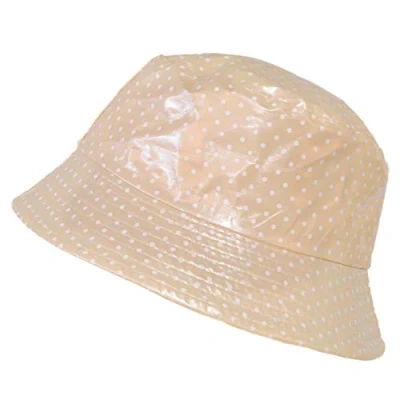 Image of Toutacoo, Waterproof Vinyl Bucket Rain Hat (07 Polka Dot Beige)