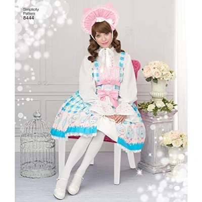 Image of Simplicity 8444Pattern 8444 Women&#039;s Lolita Costume, Paper, White, P5 (12 14 16 18 20)