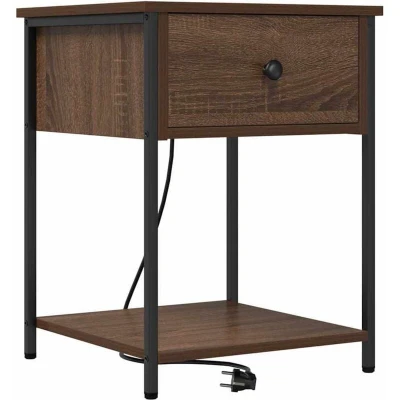 Image of vidaXL Bedside Cabinet Brown oak 42 x 41 56 cm Engineered wood