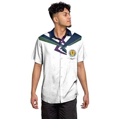 Image of FOCO Official Scotland Football Retro Short Sleeve Shirt Large