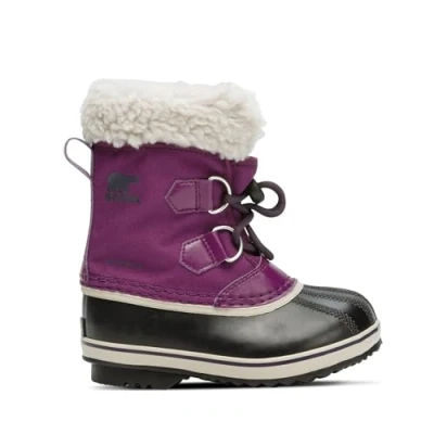 Image of Sorel Yoot Pac Nylon Wp Unisex Kids Winter Boots, Wild Iris Dark Plum 2024, 8 UK