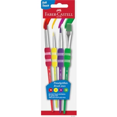 Image of Faber Castell Hair Brush Set of 4 assortments, Polyester, Colourful, teilig