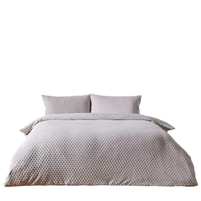 Image of The Linen Yard Polka Tuft Double Duvet Cover Set, Cotton, Stone