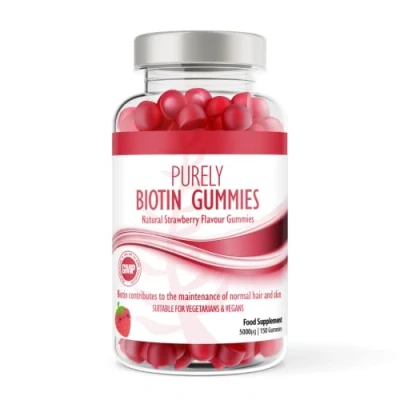 Image of Biotin Gummies 5000μg (10,000% NRV) 5 Month Supply High Potency for Hair and Skin Health Suitable Vegetarians &amp; Vegans
