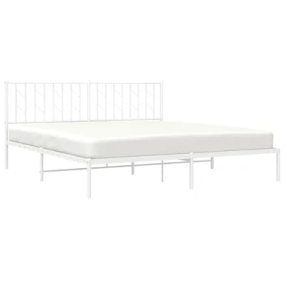 Image of vidaXL Super King Size White Metal Bed Frame Robust and Strong Construction with Extra Storage Space Classic Timeless Design