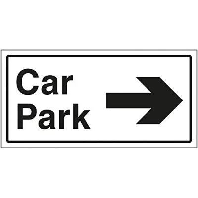 Image of V Safety Car Park Arrow Right Sign 300x150mm Self Adhesive Vinyl