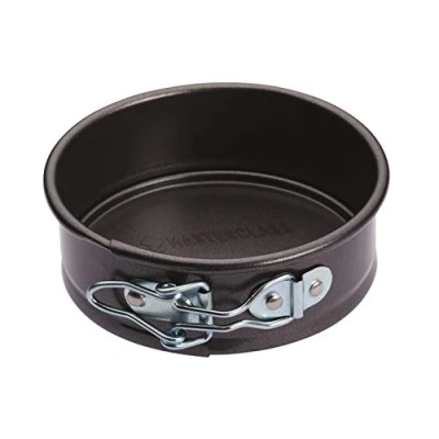 Image of MasterClass KCMCHB68 11 cm Springform Cake Tin with Loose Base and PFOA Non Stick, Robust 1 mm Carbon Steel, 4.5 Inch Mini Round Pan, Grey