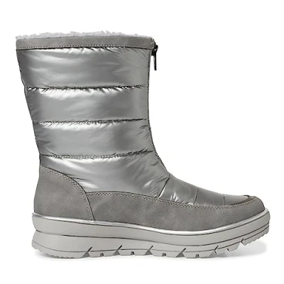 Image of Jana Women&#039;s Softline 8 26476 41 Komfortable Mehrweite Bequemschuh Wasserabweisend Rutschest Warm gefüttert Modischer Frontzip Ankle Boot, Silver Comb, 5.5 UK