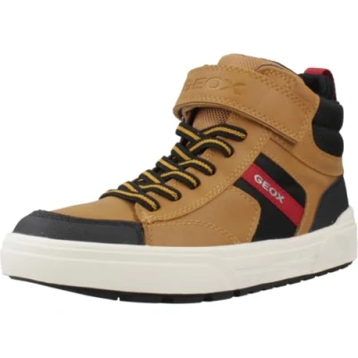 Image of Geox Weemble BOY Hightop trainers for kids, Size: 13K, Dark yellow/black Imitation leather/ textile