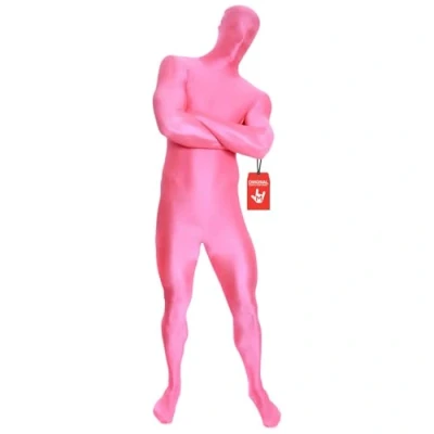 Image of Morphsuit Full Body Costume Pink, XXL Original Bodysuit For Adults &amp; Kids Super Stretch Suit Great DIY Party Outfit Halloween, Cosplay, Fancy Dress Men Women