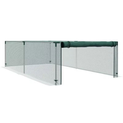 Image of Outsunny 8&#039; x 4&#039; Plant Protection Tent Crop Cage with Door Green
