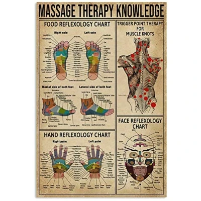 Image of TNND Massage Therapy Knowledge Poster For Bedroom Gift Mom Art Wall Decor Home Father&#039;s Day Birthday Metal Signs 12X16 inch