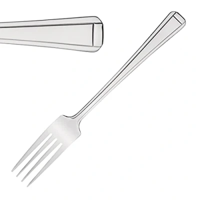 Image of Olympia Harley Stainless Steel Table Forks (Pack of 12), Silver, 190(L)mm, Dinner Fork Set, High Polished 18/0 Steel, Double Step Handle Design, Commercial &amp; Home Use, D691