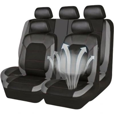 Image of RESKIU Car Seat Covers Set for Kia Optima (2015 2020), Full Protectors Leather Breathable Front Rear Interior Accessories,C Grey