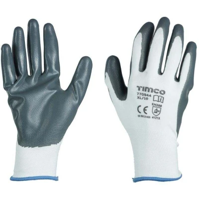 Image of 15x TIMCO Secure Grip Gloves Smooth Nitrile Foam Coated Polyester 770944