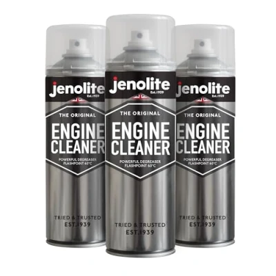 Image of JENOLITE Engine Cleaner Aerosol &amp; Degreaser Spray 3x500ml Dissolves Grease, Oil, Dust Dirt Without Leaving Residue Non Conductive Corrosive