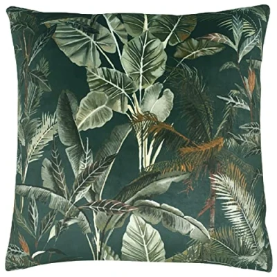 Image of Evans Lichfield Kibale Leaves Polyester Filled Cushion, Polyester, Multi multicolour