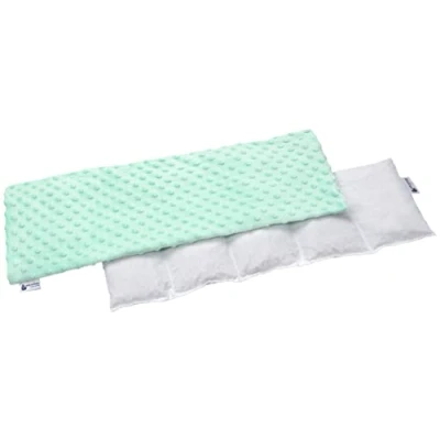 Image of Medi Partners Cherry Stone Pillow 60x20cm 800g Plush 5 Chamber Eco Natural Heat Cold Therapy Removable Pillowcase (Light Blue)