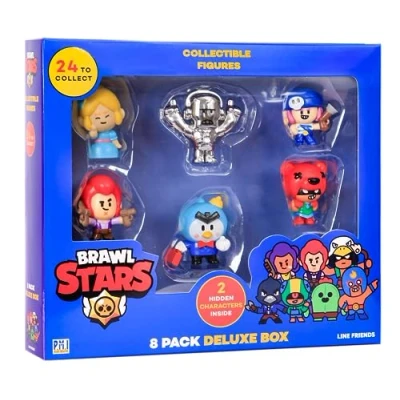 Image of Brawl Stars P.M.I Collectible Figures 8 Pack Deluxe Box including 2 rare hidden characters (S1) (Random) (BRW2070)