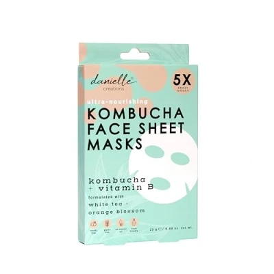 Image of Upper Canada Ultra Nourishing Kombucha Sheet Face Mask Vitamin B 5 Pack Danielle Creation