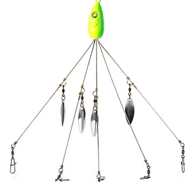 Image of Umbrella Fishing Lure with 5 Arms Rig 18g Rotating Sequin Alabama Bait for Outdoor