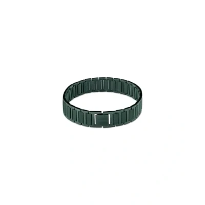 Image of Calvin Klein Men&#039;s STRUCTURED LINKS Collection Link Bracelet in Stainless Steel with Green Plating 35100030