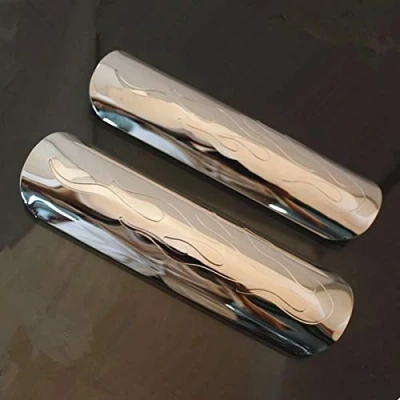 Image of Motorcycle Chrome 2 Piece Frame Exhaust Muffler Pipe Heat Shield Cover for Harley Dyna Sportster Touring Honda VTX Shadow Kawasaki Suzuki Yamaha Cruiser Chopper Bobber Custom