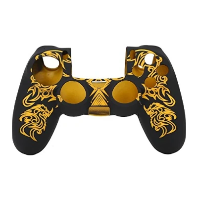 Image of Hakeeta Soft Silicone Case Skin Grip Shell Cover for Sony Playstation 4 PS4 Controller Protector Faceplates Anti slip Cntroller Video Games (Yellow)