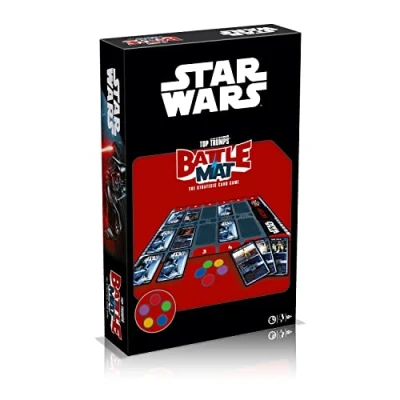 Image of Top Trumps Star Wars Battle Mat Card Game, Play with your favourite characters including Luke Skywalker, Yoda, Darth Vader, Princess Leia and Chewbacca, Educational game for ages 6 plus