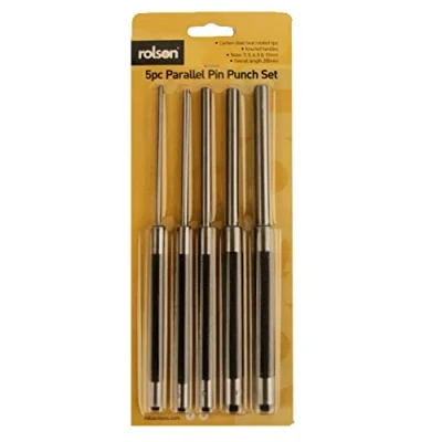 Image of Rolson 26269 8 inch Parallel Pin Punch Set in Pouch 5 Pieces