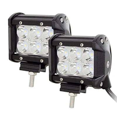 Image of AUXTINGS 4 inch 18W Led Light Bar DC 12V 24V Waterproof Spot Off road Trucks SUV 4WD Driving Fog Lights,Pack of 2
