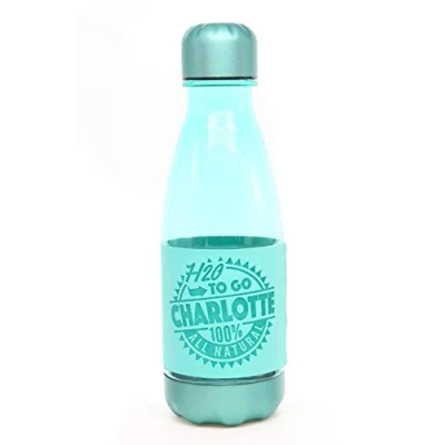 Image of H &amp; Hydration Station Eco Reusable Water Bottle With Personalised Name Sleeve CHARLOTTE 500ml Non Toxic For Running, Gym, Yoga, Outdoors and Camping
