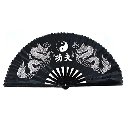 Image of Medifier Chinese Kung Fu Tai Chi fan Arts Dance/Practice Performance Bamboo Folding Double Dragon Hand