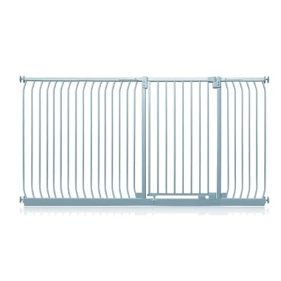 Image of Safetots Extra Tall Elite Safety Gate, 216cm 225cm, Matt Grey, 96.8cm in Height, Pressure Fit Stair Baby Gate for Doors Hallways and Spaces, Barrier, Easy Installation