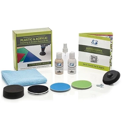 Image of Glass Polish (75mm) Plastic &amp; Acrylic Polishing and Scratch Removal Kit Ø 75mm with Drill Attachment GP31007