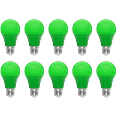 Image of ZFQ Green E27 LED Light Bulb A60 Edison Screw Bulb,3W Coloured Lighting Bulbs Filament Lamp, Equivalent 30W Incandescent Bulb, for Home Party Bar Christmas Decoration (10 Pack)