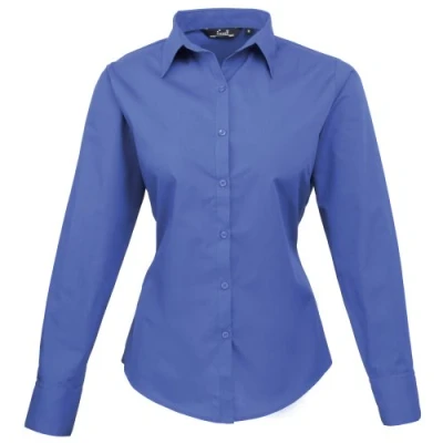 Image of Premier Women&#039;s Poplin Long Sleeve Blouse Royal* 20