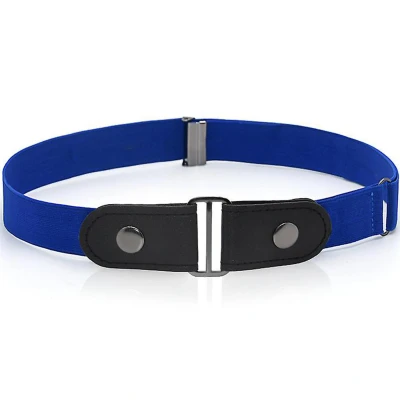 Image of 989Zé ENZO Unisex No Buckle Waist Elasticated Belts Mens Womens Stretch Belt For Jeans Trousers (Blue)