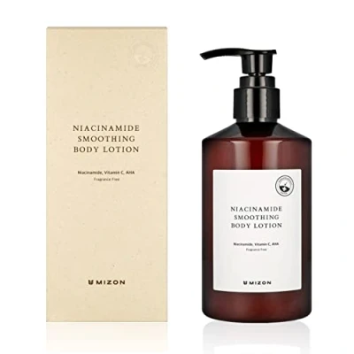 Image of [MIZON] Niacinamide SMOOTHING Body Lotion (300ml) Korean Skincare with 10% AHA + Vitamin C Hyaluronic Acid Hydration &amp; Gentle Exfoliation Fragrance Free