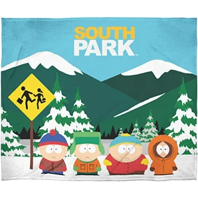 Image of INTIMO South Park Stan Marsh Kyle Broflovski Cartman Kenny McCormick Show Throw Blanket