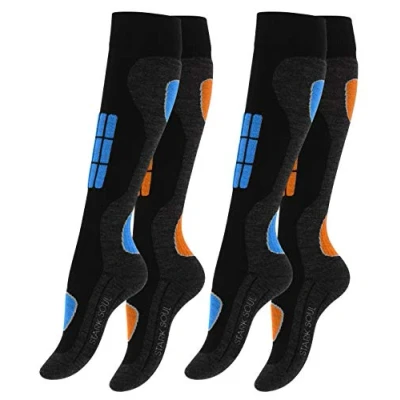 Image of STARK SOUL Women&#039;s 4019_a Socks, Blue/Orange, 39 42