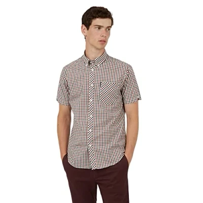 Image of Ben Sherman Mens Checked Red Casual Button Up Shirt