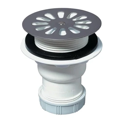 Image of Wirquin SP411C Shower Plughole Vertical Outlet Screw On Diameter 60 mm